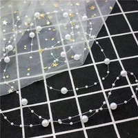 Chaîne de perles artificielles en plastique ABS 8+3 perles étoilées connectées pour décoration de mariage, coiffure de mariée, bouquet fait main, fournitures DIY