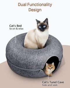 Prix de gros Tunnel amovible Nid pour chat en feutre Lit pour chat Maison drôle Grotte pour chat Intérieur adapté à toutes les saisons - Product Image 3
