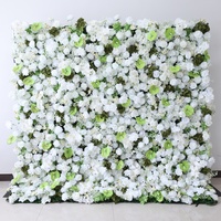 Mur de fleurs artificielles vintage sur mesure pour mariage, roses rouges, 2,4 m x 2,4 m avec supports
