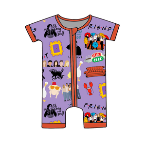 جمبسوت صيفي للأطفال بأكمام قصيرة، ناعم ومسامي، ملابس نوم من ألياف الخيزران، بسحاب مزدوج - Product Image 3