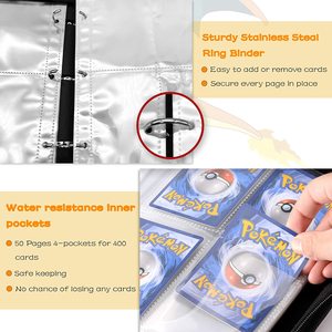 Classeur de cartes à collectionner personnalisable avec impression, 4 pochettes, en cuir PU, pour cartes Pokémon - Product Image 5
