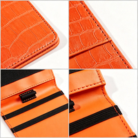 Porte-cartes de score de golf en cuir PU de qualité supérieure, multi-couleurs, effet peau de crocodile, léger, imperméable, durable, 11*19cm