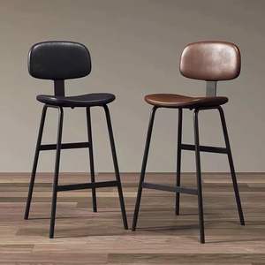 Tabouret haut de comptoir en cuir de luxe moderne, design rotatif, pour la maison, les bars, les hôtels, la salle à manger, l'extérieur, la chambre à coucher, les restaurants - Product Image 2