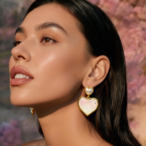 Pendientes Colgantes en Forma de Corazón, Acero Inoxidable 316L, Baño de Oro PVD, Joyería de Moda Sostenible y Resistente - Product Image 3