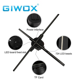Giwox mới nhất 3d holographic màn hình máy chiếu màn hình video tường 65SD 720P bốn lưỡi Wifi APP điều khiển 3d ba chiều hd máy chiếu - Product Image 5