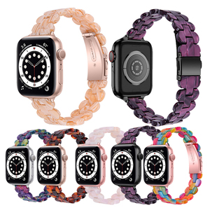 Correa de reloj de resina delgada para Apple Watch Band Series 7 41mm 45mm pulsera para IWatch Series SE 6 5 4 3 - Product Image 1