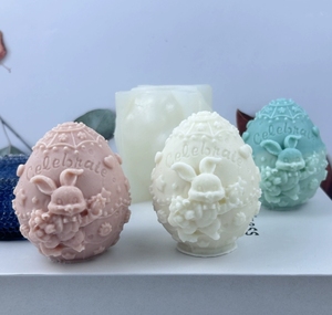Moules en silicone géométriques animaux de dessin animé pour bricolage savon gâteau au chocolat <span class=keywords><strong>mousse</strong></span> décoration de gâteau 3D pâques pour outil de conception d'oeuf de lapin - Product Image 5