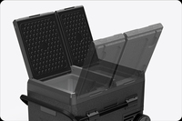 Refrigerador y Congelador de Doble Zona de 45L con Energía Solar para Camping y Uso Fuera de la Red - Funcionamiento sin Baterías, Enfriamiento de Alta Eficiencia