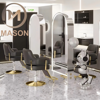 Fauteuil de Salon Commercial Moderne avec Fonction Pivotante et Réglable en Hauteur, Matériaux Métalliques Épaissis, Idéal pour la Permanente et la Coloration des Cheveux, avec Accoudoirs – Vente Flash
