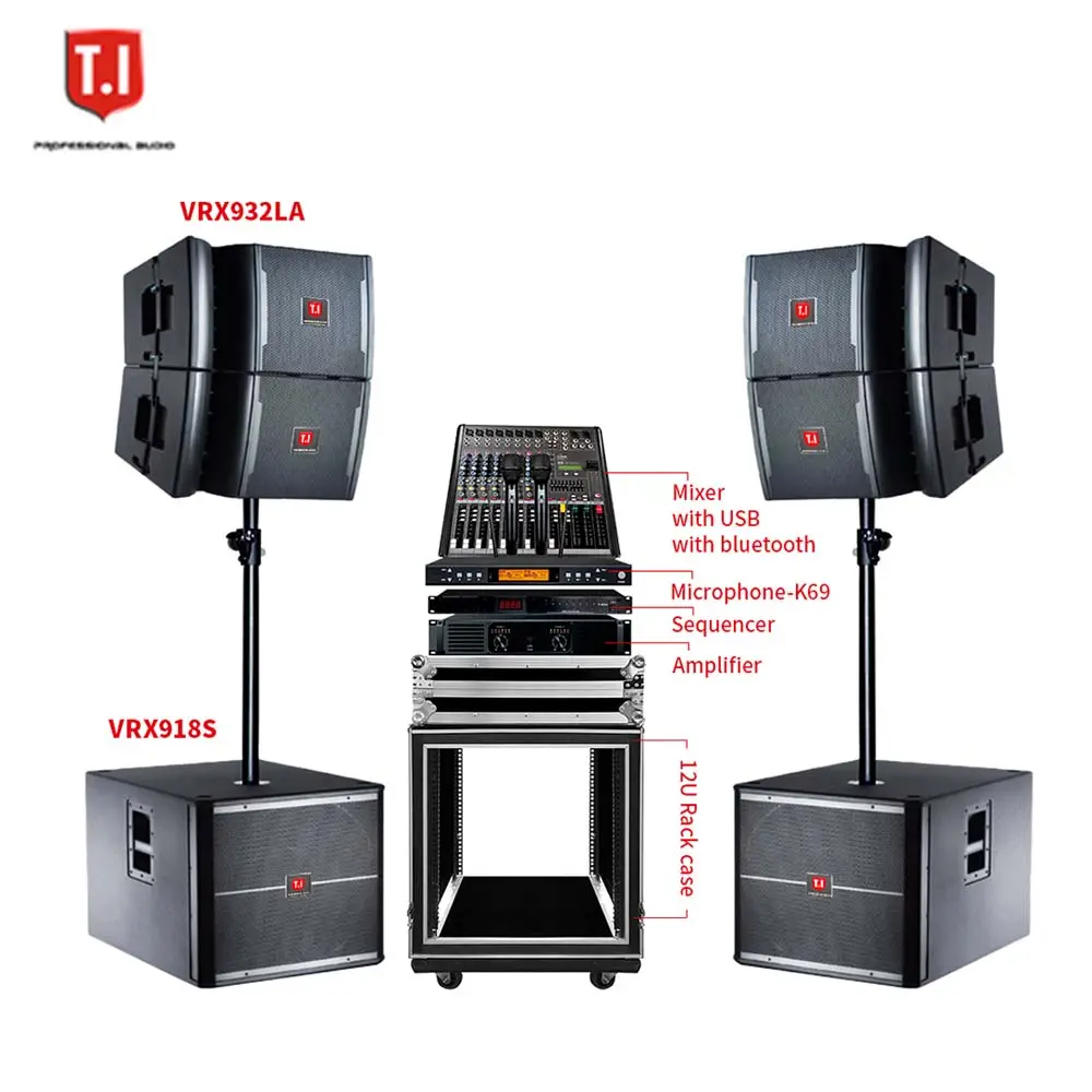 VRX932LA Single 12 inch passive waterproof powered lase sound line array speakers 350w low frequency driver T.I Pro Audio
