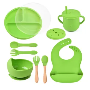 Silicone Baby Feeding Set 10 Pcs Baby Led Weaning Supplies First Stage Solid Food Eating Utensils For 6+ Months