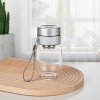 Gobelet en verre borosilicate de haute qualité avec bouchon à vis, isolé, anti-fuite, réutilisable, design moderne pour le thé et le café (vente en gros)