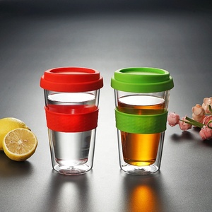 Tasse à Café Tasse de Voyage Offre Spéciale Personnalisé Réutilisable En <span class=keywords><strong>Verre</strong></span> Avec couvercle En <span class=keywords><strong>Verre</strong></span> À <span class=keywords><strong>Double</strong></span> <span class=keywords><strong>Paroi</strong></span> Bon Marché <span class=keywords><strong>250</strong></span> <span class=keywords><strong>Ml</strong></span> Tasses Clair Pour 1 utilisateurs Rond - Product Image 4