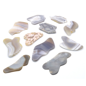 Gua Sha-ágata gris para masaje Facial, herramienta de elevación Facial, piedra Gua sha - Product Image 6