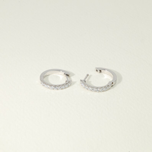 Pendientes de aro con diamantes y diseño colgante en oro macizo de 14K y 18K, joyería fina elegante, perfecta para uso diario, regalo para mujer. - Product Image 4