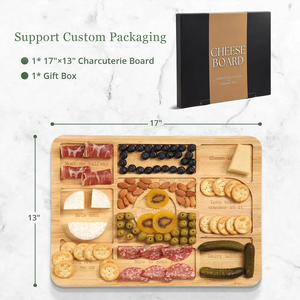 Planche à charcuterie amusante en <span class=keywords><strong>bambou</strong></span> avec compartiments, planche à fromage en bois, planche de service et de découpe pour cadeau de mariage - Product Image 5