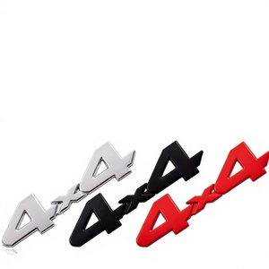3D Metal Red Chrome Black Logo 4X4 Emblem Letters Self-adhesive Waterproof Single Use <b>Car</b> Styling Decal Rear Trunk Badge for 4x4 - Product Image 4