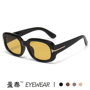 Yingtai Eyewear <b>Square</b> Frame <b>Sunglasses</b> UV400 Anti Glare Women's Fashion Sunshades Black PC Frame - Product Image 1