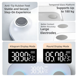 <span class=keywords><strong>Bluetooth</strong></span> Smart Körperfettwaage mit Farbwechselnder LED-Beleuchtung BIA Digitale <span class=keywords><strong>BMI</strong></span> Wasser-Muskel-Tracking 180kg - Product Image 5