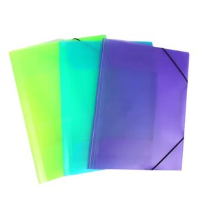Chất lượng tốt giá thấp nhựa mở rộng thư mục tập tin với ban nhạc đàn hồi 3 gói tài liệu tổ chức cho văn phòng - Product Image 1