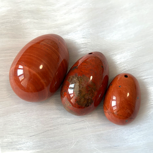 Natural Stone Egg Red Jasper Yoni Egg Women Vaginal <b>Massage</b> <b>Ball</b> Red Jasper Egg Drilled Undrilled 3 Piece Set - Product Image 1