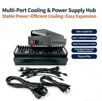 Boîtier de synchronisation USB 20 ports pour téléphones, étui de contrôle de synchronisation en lot pour smartphones Android, hub de charge à gestion unifiée avec ventilateurs de refroidissement