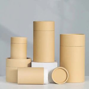 Umwelt freundliche kunden spezifische Design-braune hochwertige Kraftkarton-Papier röhren verpackung - Product Image 6