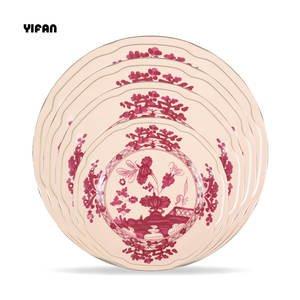 Set di Stoviglie da Matrimonio di Grande Successo in Lussuosa <span class=keywords><strong>Bone</strong></span> China con Design Floreale Colorato Rosso Mattone - Product Image 2