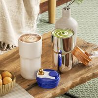 Gobelet isotherme en acier inoxydable à double paroi avec écran tactile LED intelligent, affichage numérique de la température, thermos à café avec corde