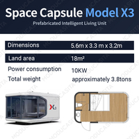 ModuCasita X3 – Maison Capsule Spatiale Carrée en Acier Respirante, Modèle 3D pour Chambre et Villa – Préfabriquée Moderne et Extensible