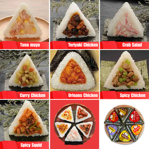 Bolas de Arroz Onigiri Japonesas Rellenas de Salmón y Atún con Algas Marinas en Forma de Triángulo, Onigiri de la Mejor Calidad, Lonchera Bento Portátil para Comidas Familiares - Product Image 3