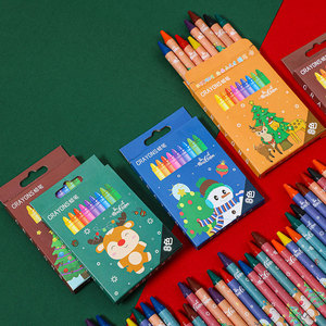 Christmas 8-color <b>crayon</b> set, coloring, drawing, art supplies, Christmas gift/prize for elementary school and kindergarten - Product Image 1