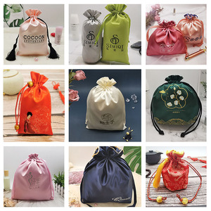 Wholesale Custom Luxury High Quality Satin <strong>Drawstring</strong> <strong>Bag</strong> Soft Eco-Friendly Dust <strong>Bag</strong> for Shoes Personalised Storage Promotion - Product Image 6