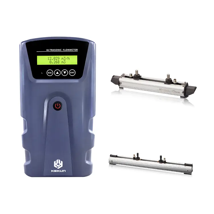 Portable clamp on ultrasonic flow meter Bubble Resistance Liquid Flow Meter with Remote ultrasonic Flowmeter