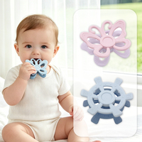 Anneaux de dentition pour bébés en silicone, forme papillon, sans BPA, double face, qualité alimentaire, jouet sensoriel pour nouveau-nés 0-12 mois