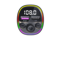 Transmisor FM Bluetooth para Auto, Cargador de Auto, Accesorios para Auto CS2, Adaptador de Radio FM Inalámbrico BT para Auto, Reproductor de Música, Transmisor FM