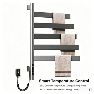 AIKEHAN <strong>Free</strong> <strong>Standing</strong> 304 Stainless Steel <strong>Heated</strong> <strong>Towel</strong> <strong>Rail</strong> Electric <strong>Towel</strong> Warmer with Heater >60cm for Bathroom Black - Product Image 2