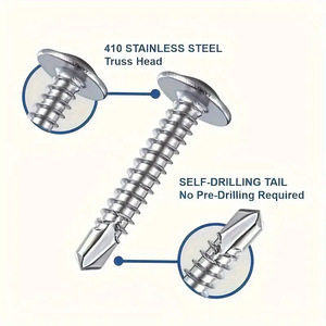 Cross Border Exclusive 210pcs Round Head Washer Self Tapping Screws Size 8 Stainless Steel Boxed Set Metal Use - Product Image 4