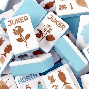 Juego de Mahjong de Lujo Secret Garden, Fichas de Mahjong Color Lavanda, Tablero de Gelatina de Dos Capas, Juego de Mahjong Americano, Regalo - Product Image 1
