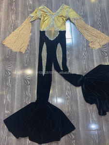 Flare velours serré combinaison <span class=keywords><strong>chair</strong></span> Piercing Sexy DJ fête d'anniversaire discothèque Bar Performance Costume - Product Image 3