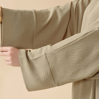2025 Abaya Khaliji plissée vintage au design simple pour femme musulmane