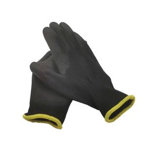 Logotipo de impresión personalizado 13G Blanco Gris Negro Poliéster Sin costuras Sumergido Poliuretano Nylon <span class=keywords><strong>PU</strong></span> Recubrimiento Guantes de trabajo de seguridad para jardín - Product Image 3