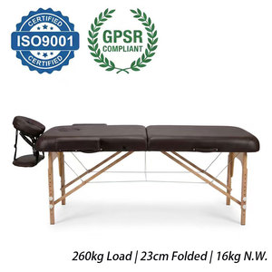 <span class=keywords><strong>Table</strong></span> de <span class=keywords><strong>massage</strong></span> pliable en <span class=keywords><strong>bois</strong></span> de hêtre à 2 sections |   260 kg 7 cm Mousse |   Spa, chiropratique, salon de beauté, tatouage des cils |   GPSR ISO9001 OEM - Product Image 1