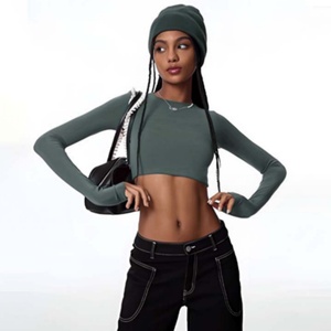 Ropa de Yoga Sexy para Mujer con Tirantes en la Espalda, Tallas Grandes, Transpirable, Ligera, de Manga Larga, Estampada, para Verano, Correr, Fitness al Aire Libre, Baile - Product Image 5