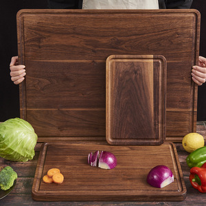Solid wood cutting <b>board</b>, <b>black</b> walnut wood, suitable for home kitchens and commercial restaurants, large fruit and vegetable - Product Image 3