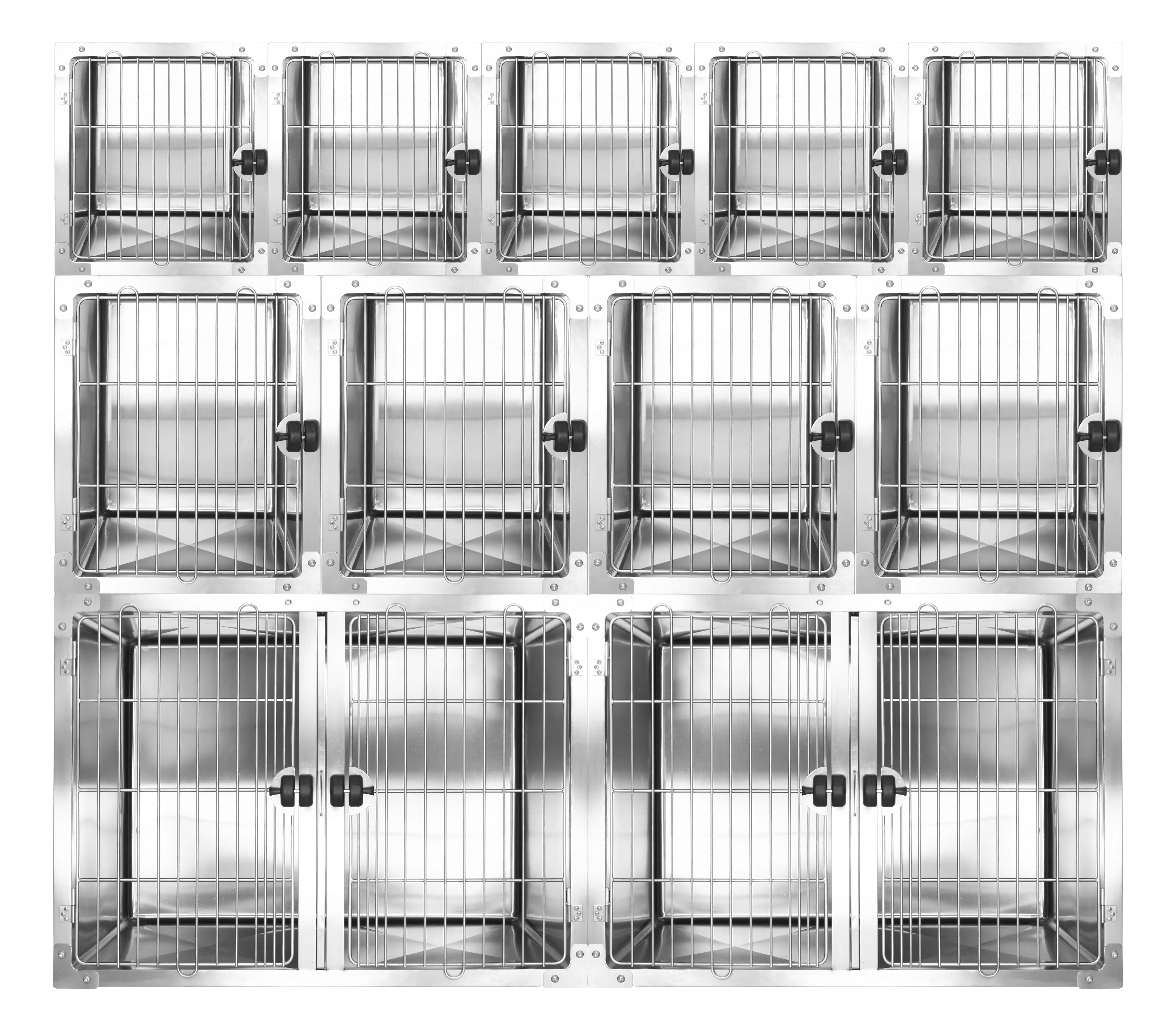 Aeolus-jaula modular de acero inoxidable KA-509 para mascotas, jaula de aislamiento para perros y gatos