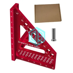3D Multi Angles Measuring Ruler 45/90 Degree Woodworking Square Protractors Drawing Line Ruler Miters Ruler Hole Scribe Tool