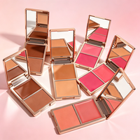 Hochpigmentierte 2-in-1 Matte & Dewy Finish Rouge- und Bronzer-Palette mit individuellem Logo, veganer Creme-Puder-Rouge, Maquillage, Maquiagem