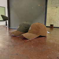 Gorra de Béisbol Deportiva Estilo Americano Personalizada, Gorra Tipo Dad con Parche de Cuero Repujado, Visera Curva, Tela Lavada, Impresión de Letras, Número de Modelo
