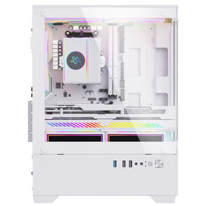 Boîtier PC de jeu SNOWMAN Mid Tower Durable et léger avec verre trempé et acrylique Facteur de forme Matx efficace pour les joueurs - Product Image 1